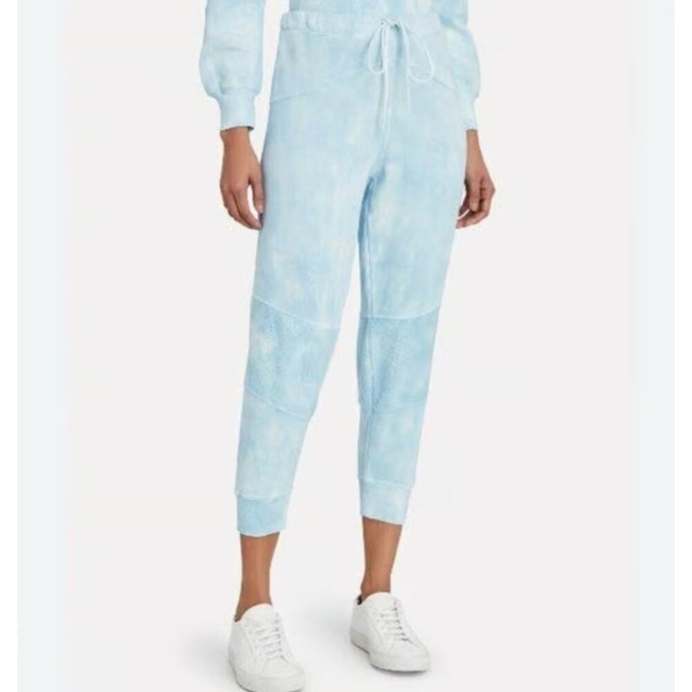 Loveshackfancy Etty Tie-Dye Sweatpants Blue White Drawstring Pull On Size L